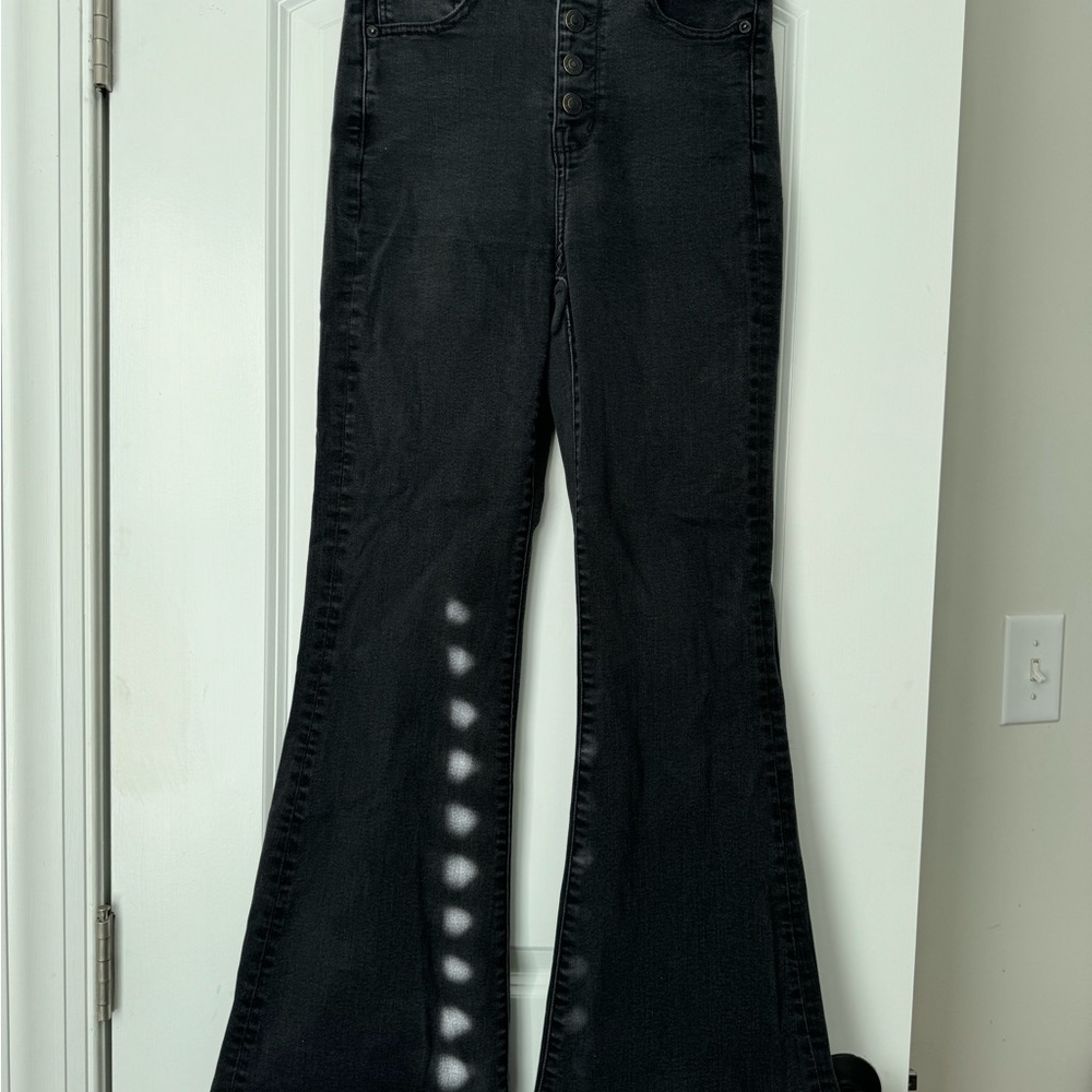 American Eagle Outfitters Black Flare Wide Leg Jeans
